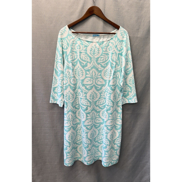 J. McLaughlin Midi Dress Womens Size XL Catalina Cloth Green Floral Stretch - Picture 1 of 8